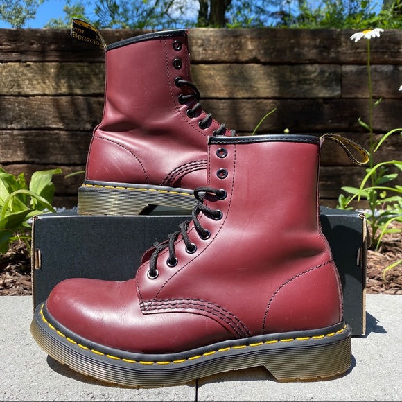 Dr. Martens Shoes - Dr. Martens 1460 Boots - Maroon